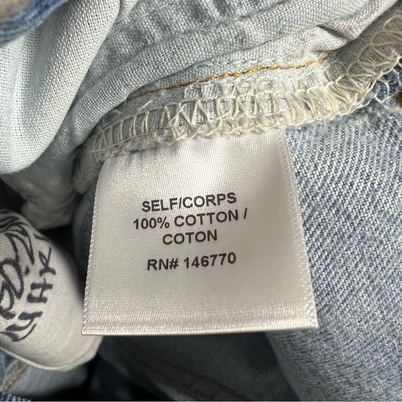 RE/DONE Levi’s USA Women’s High Rise Button Fly Denim Distressed Jeans Size 24 - Picture 16 of 16